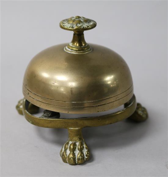 A Regency brass hall porters bell